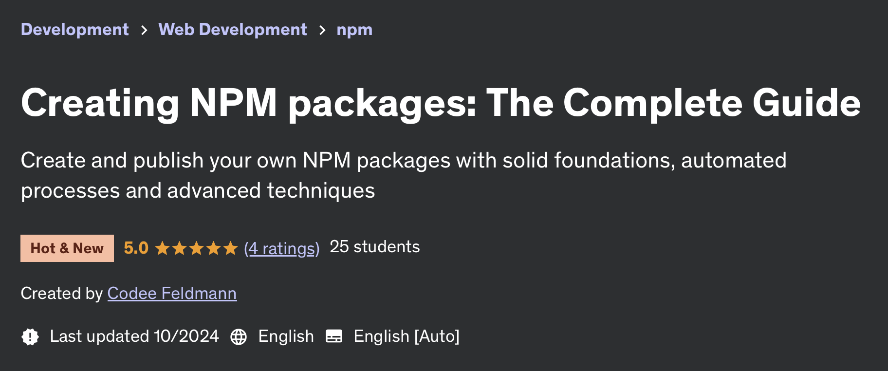 Course on Udemy