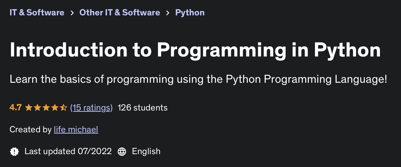 Introduction to Programming in Python Banner