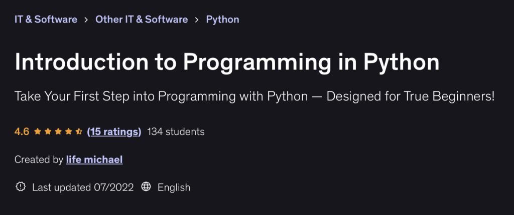 Introduction to Programming in Python Banner