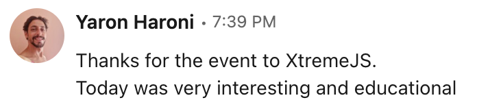 feedback from Yaron Haroni