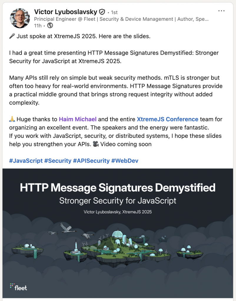 Victor Post about the event